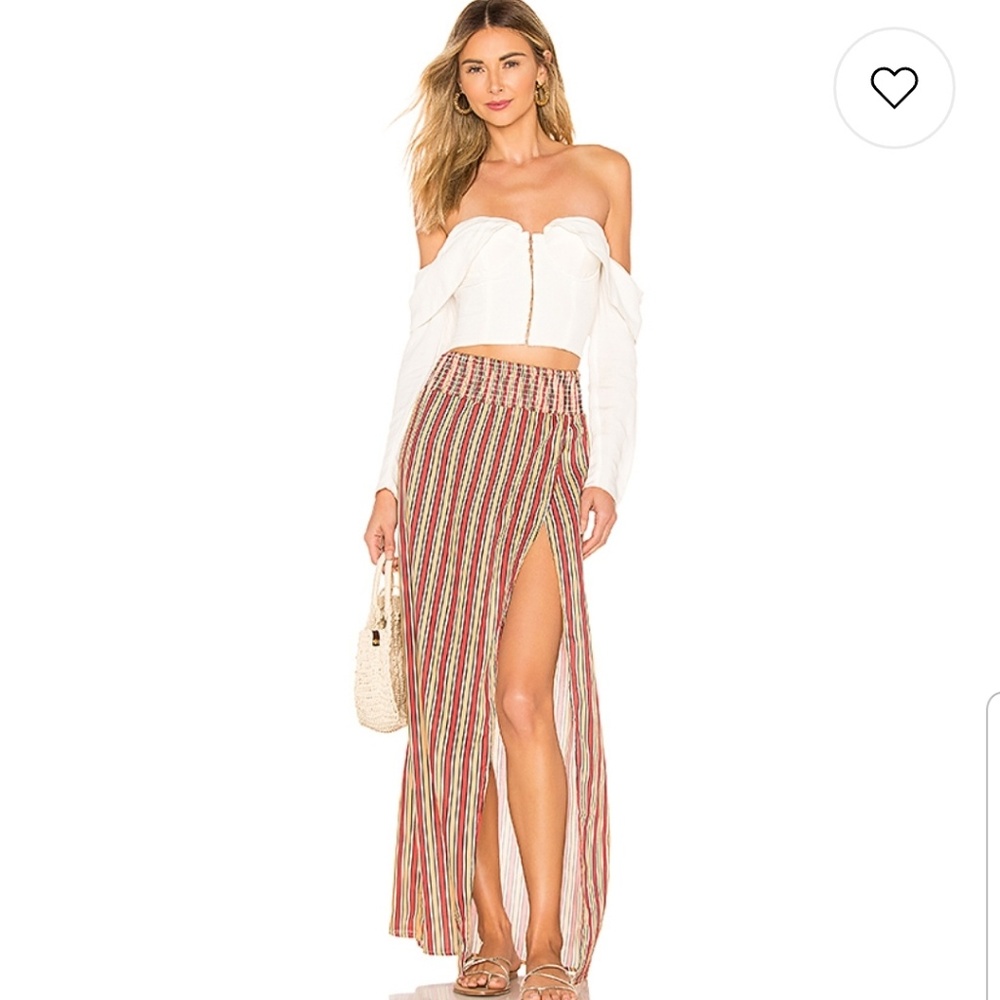 Kalid Skirt in Orange Stripe - House of Harlow